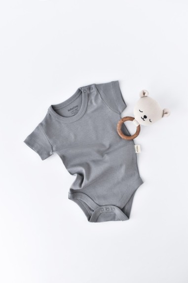 Body din bumbac organic Gri BabyCosy (Marime: 6-9 luni)