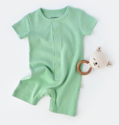 Salopeta cu pantaloni scurti - 100% bumbac organic - Mint, BabyCosy (Marime: 12-18 Luni)