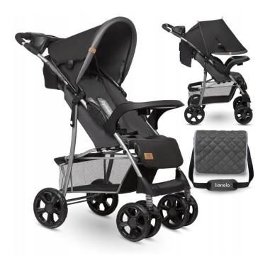 Carucior sport Emma Plus, Cu tavita, 2 Suporturi pentru pahar, Geanta accesorii, Stone Lionelo - produs de calitate si ieftin